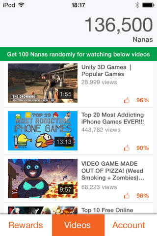 App Joy - Nana and Free Gift Cards For Watching Your Favorite Game Videos screenshot 4