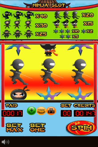 Assassin Ninja Sloto-Mania: Weaponry Shinobi Casino Slot Machine screenshot 2