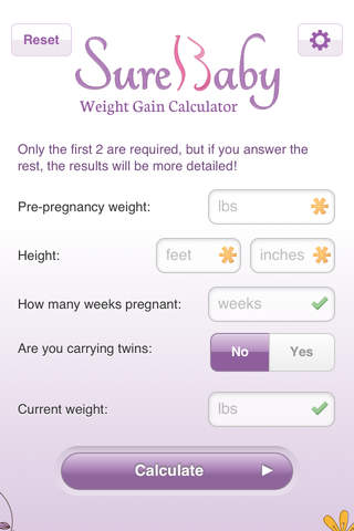 Pregnancy Weight Gain Calculator - SureBaby screenshot 3