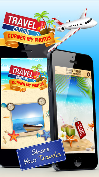 Corner My Photos - Travel Edition - Add fun photo corners to your vacation and trip pictures