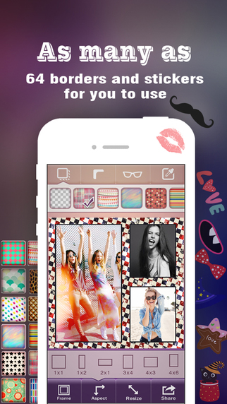 【免費書籍App】Pic Frame Magic HD - Photo Collage Maker & Grid Creator, add Stamps and Filter Effects-APP點子