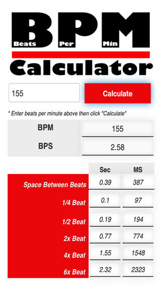 Beat Per Minute Calculator