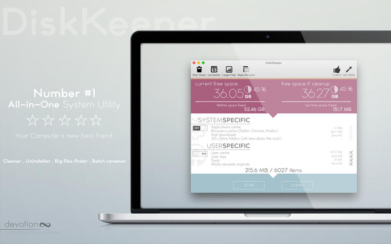 DiskKeeper – 磁盘空间清理工具[OS X]丨反斗限免