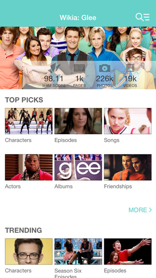 Wikia: Glee Fan App