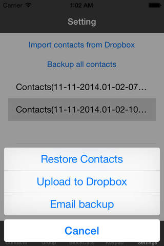 Unwanted Blocked Calls & SMS - Group Contacts - Backup screenshot 4