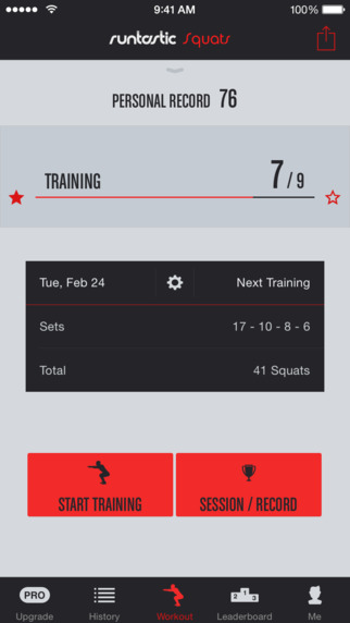 Runtastic Squats – Workouts Trainer Counter