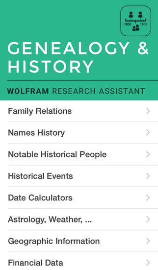 Wolfram Genealogy History Research Assistant