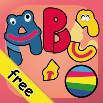 Puzzles with letters (to learn letters shapes with word samples) LOGO-APP點子