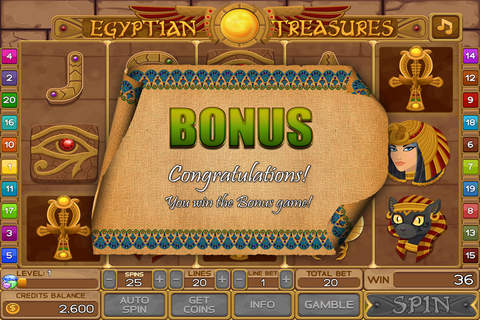 Egyptian Treasures - Free Casino Slots screenshot 4