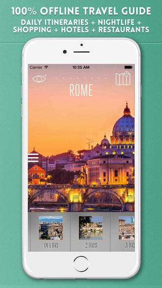 Rome Travel Guide with Offline City Street and Metro Maps