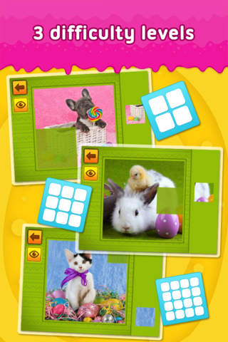 Happy Easter: Funny Animals - puzzle game for little girls, little boys and preschool kids - Free screenshot 2