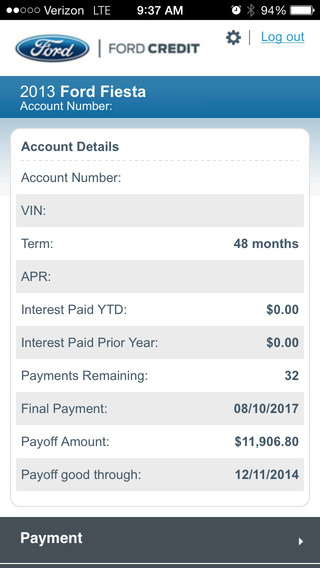 Ford Credit Account Manager App