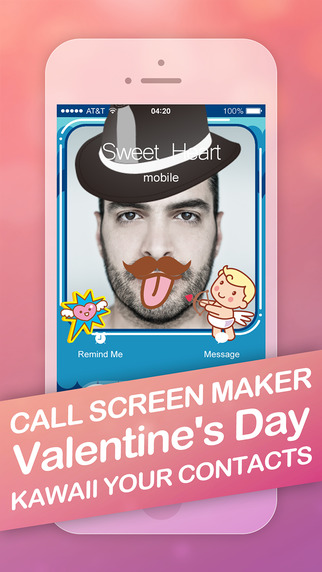 【免費社交App】Call Screen Maker Pro - Pink Valentine's Day Special for iOS 8-APP點子