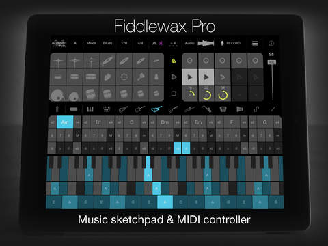 Fiddlewax Pro - Musical Instrument Drums Chords Looper and MIDI Controller