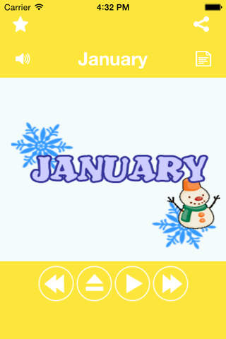 Months and calendar Learning for kids using flashcards and sounds screenshot 2