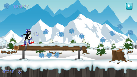 Stick-Man Pocket Snow-boarding Hero Game for Free
