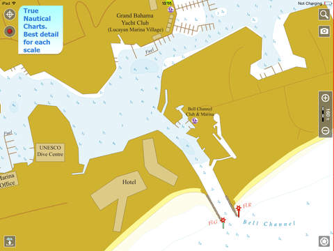 Aqua Map Bahamas HD Pro - Marine GPS Offline Wavey Line Raster for Fishing Boating and Sailing