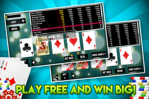 Vegas Video Poker Party with Double Jackpot Prize Wheel Mania! screenshot 2