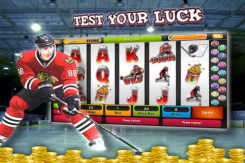 BlackHawks Hockey Slot Machine Casino! screenshot 2