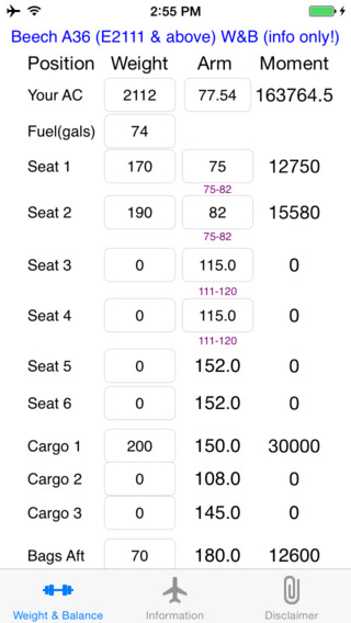 免費下載工具APP|BE A36 Weight and Balance Calculator (serial numbers E2111 and above) app開箱文|APP開箱王