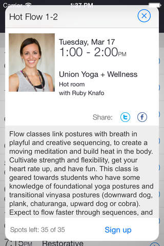 Union Yoga + Wellness screenshot 2