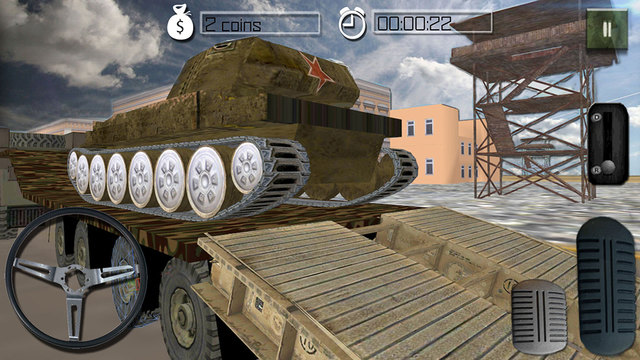 Transporter Truck 3D Army Tank - Drive the trailer in the newest Heavy Duty 3D Animated Cargo Truck 