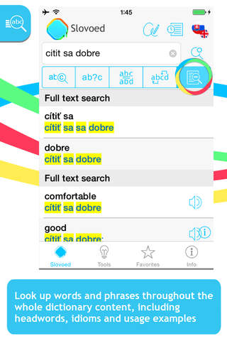 English <-> Slovak Slovoed Compact talking dictionary screenshot 2