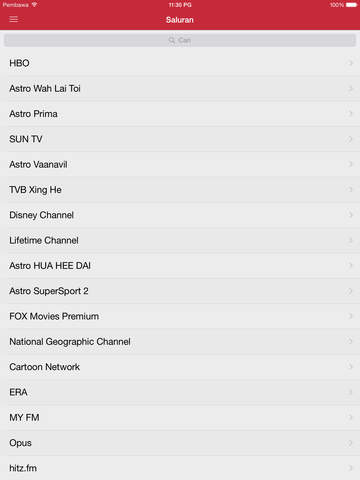 Siaran TV Percuma Malaysia Guide versi iPad