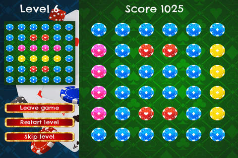 Mental Chips - HD - PRO - Shift Rows And Match Poker Chips Puzzle Game screenshot 3