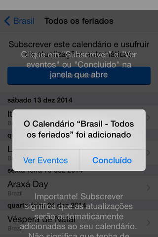 Ferias Brasil (FeriasCal) screenshot 2