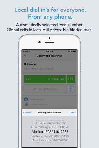 Confr - Phone conference calls. Simple and reliable app for global and local group calls, anywhere. screenshot 2