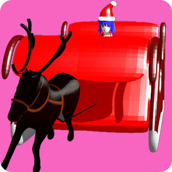 Lady Santa Sleigh Downhill LOGO-APP點子