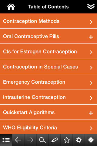 Contraception pocketcards screenshot 2
