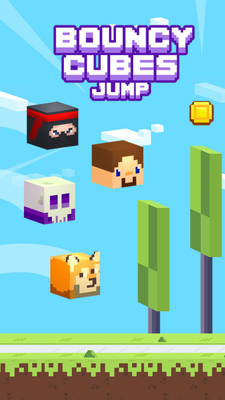 Bouncy Cubes Jump - Escape Run Like ZigZag And Don't Hit Blocky Trees