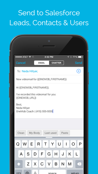 【免費商業App】OneMob - Video and Voice Email for Salesforce-APP點子