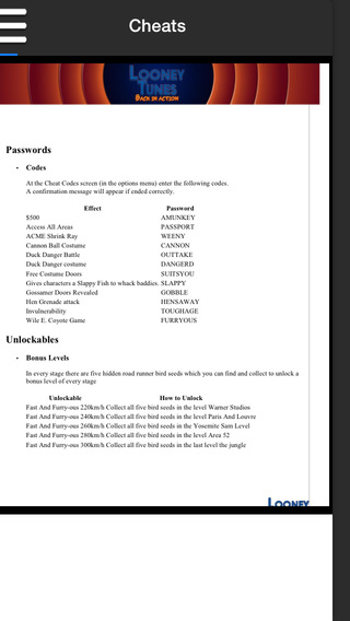 【免費遊戲App】Game Pro - Looney Tunes: Back in Action Version-APP點子