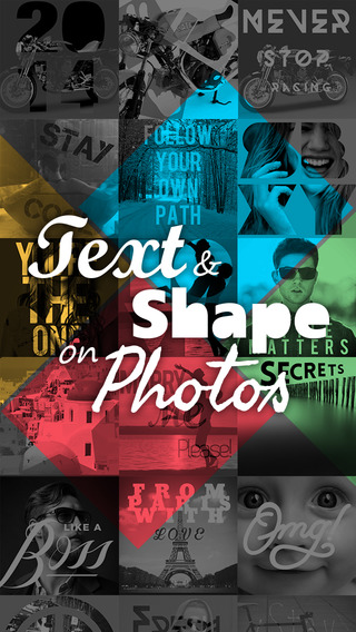 Text and shape on Photo Free – HD caption overlay symbols. Insta fun image editing