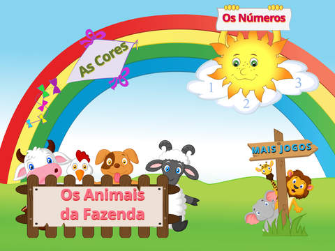 FlashCards in Portuguese for Kids to Learn: Numbers Farm and Wild Animals Colors Vehicles Fruits Veg
