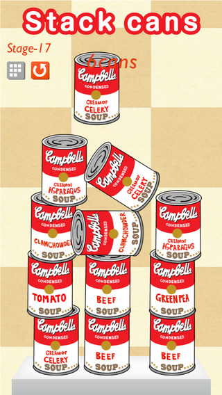 Stack soup cans