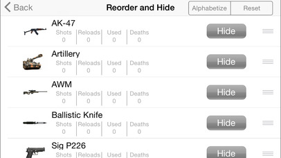 Screenshots of GunApp for iPhone