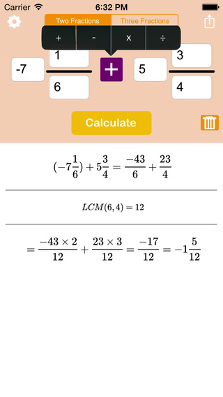 【免費教育App】Fraction calculator for arithmetic operations: addition, subtraction, multiplication, and division-APP點子