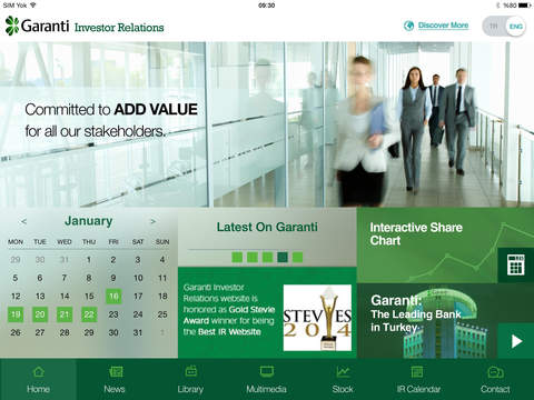 Garanti Investor Relations for iPad