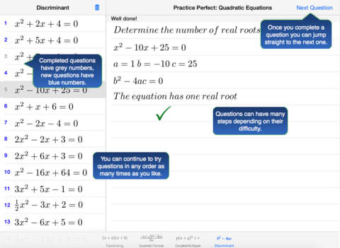 免費下載教育APP|Practice Perfect for iPad: Quadratic Equations app開箱文|APP開箱王