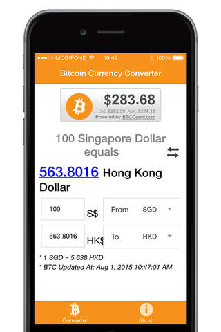 Realtime Bitcoin Converter screenshot 4