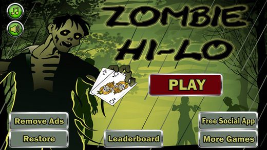 Zombie HiLo Free Card Game