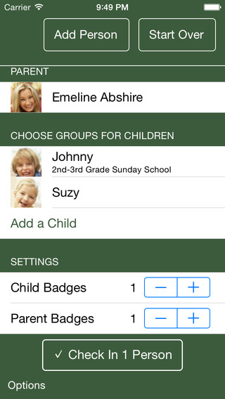 RealTime Child Check-in