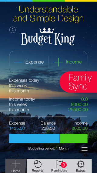 Budget King - Personal Finance money management and Family Sync for iPhone