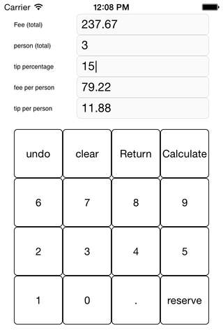 tip calculator - free, for iPhone, good, fun, tip, calculator screenshot 2