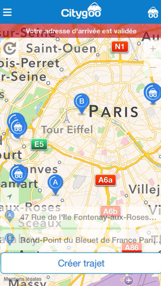 Citygoo covoiturage Paris et banlieue en temps réel