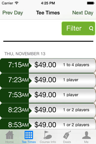 Westchase Golf Course Tee Times screenshot 2